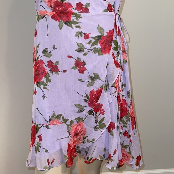 NWT All In Favor Women’s Lilac Red Floral Dress Size XL - Picture 4 of 8